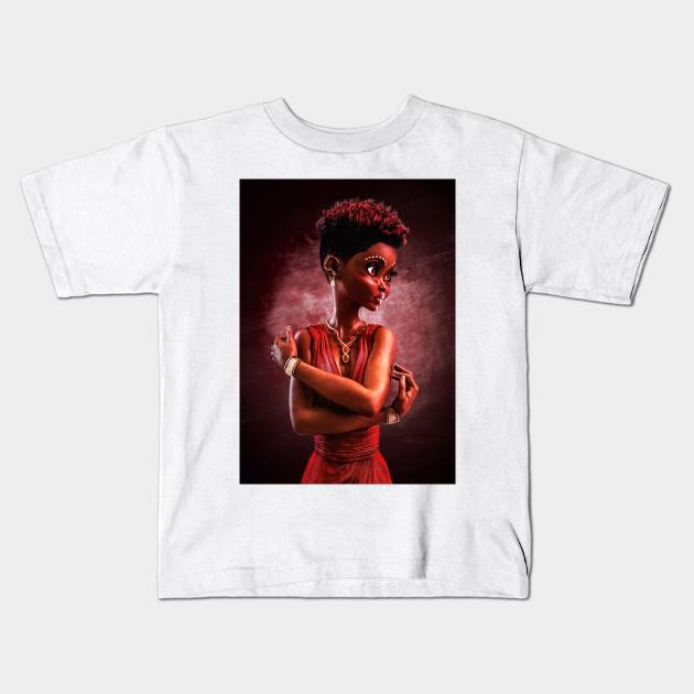 Cute black girl Kids T-Shirt by JoeTred